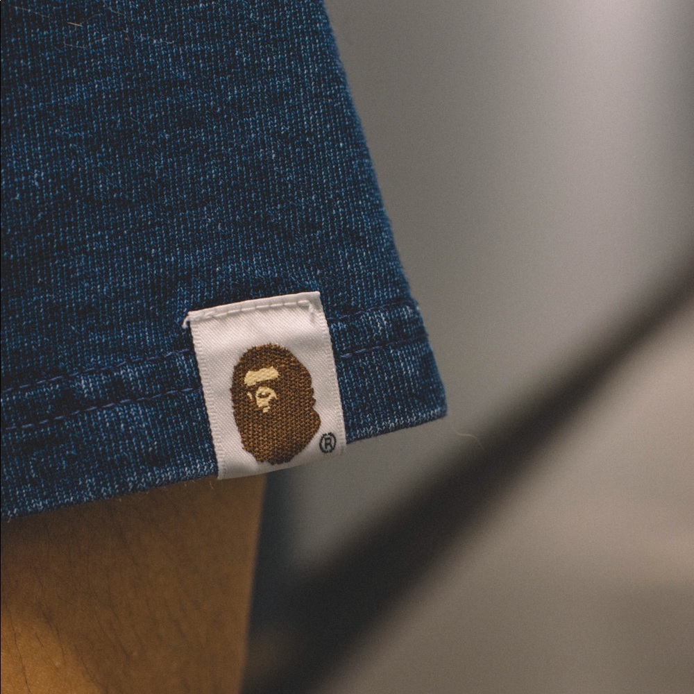 BAPE Ape Head Indigo Knit Tee - Picture 2 of 4